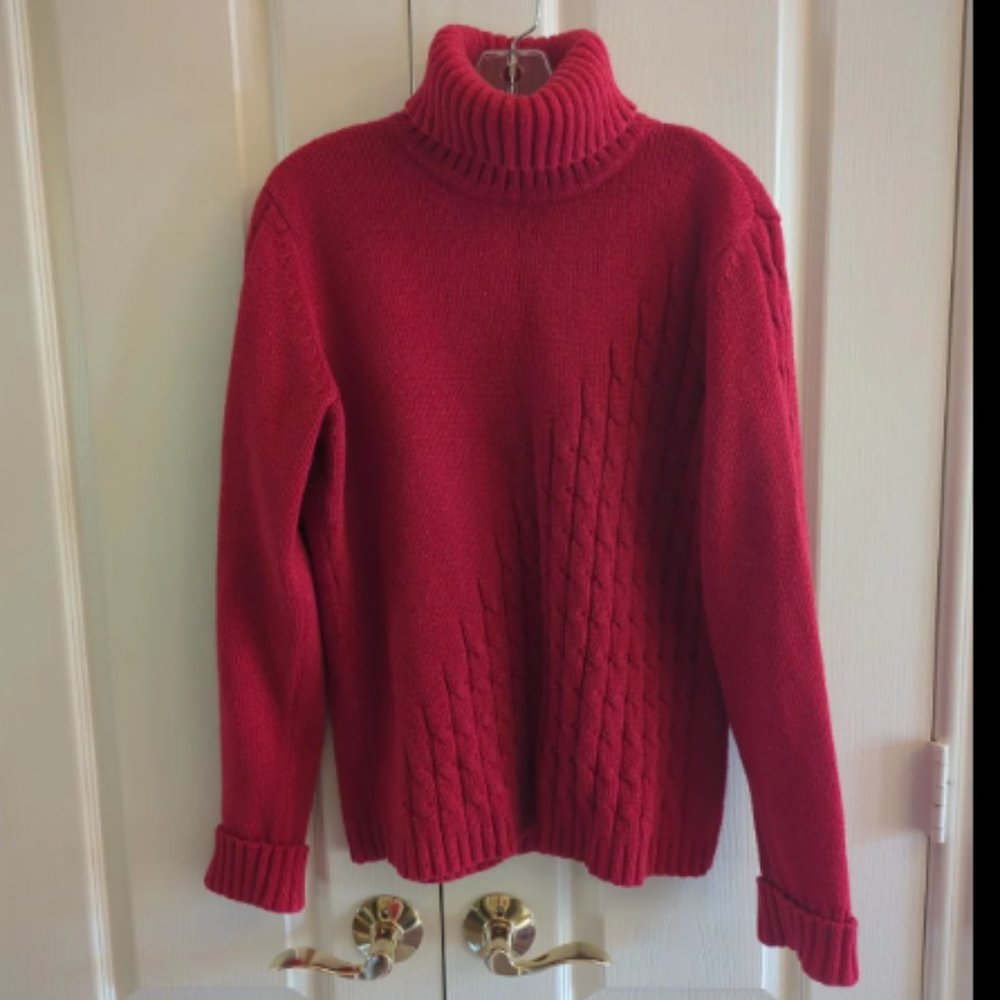 Red Sweater Turtleneck with Sparkle